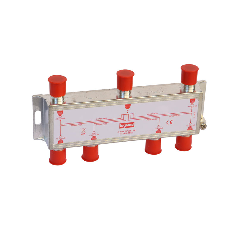 Legrand 073983 - Répartiteur télévision 6 sorties typeF - 0MHz à 2400MHz