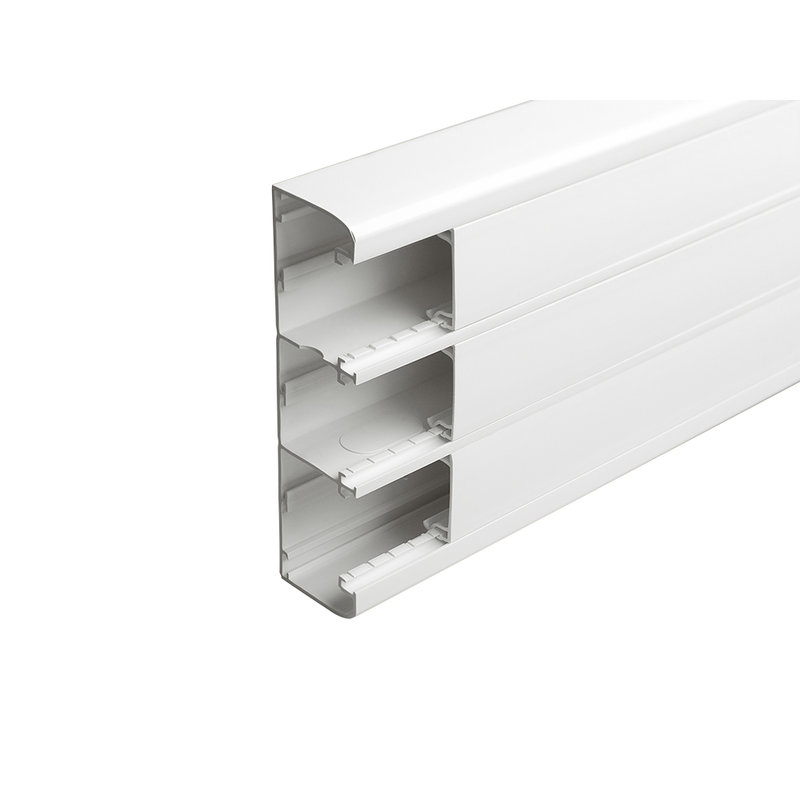 Legrand 075606 - Goulotte 3 compartiments à clippage direct 50x180mm Mosaic longueur 2m - blanc