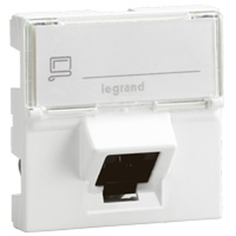 Legrand 076505 - Prise RJ45 catégorie 6 FTP inclinée à 45° Mosaic 2 modules - blanc