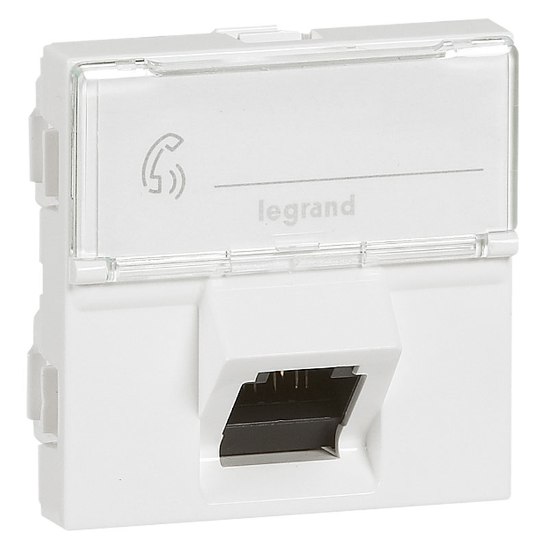 Legrand 076507 - Prise RJ45 catégorie 6 STP inclinées à 45° Mosaic 2 modules - blanc