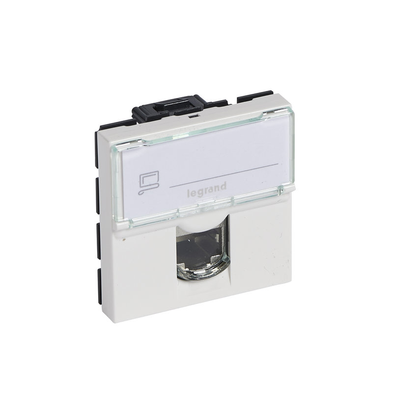 Legrand 076566 - Prise RJ45 catégorie 6 STP blindée Mosaic 2 modules - blanc