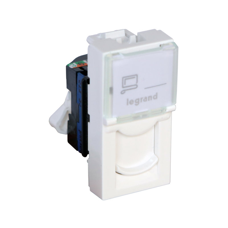 Legrand 076582 - Prise RJ45 catégorie 6 FTP Mosaic 1 module - blanc antimicrobien