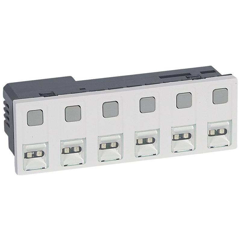 Legrand 076657 - Bloc d'appel 6 directions Mosaic 6 modules pour alimentation extérieur TBTS 12V