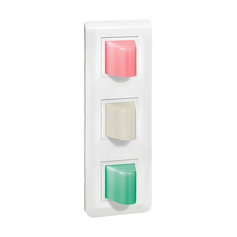 Legrand 076676L - Hublot de couloir appel/présence Mosaic 3 voyants LED rouge/blanc/vert
