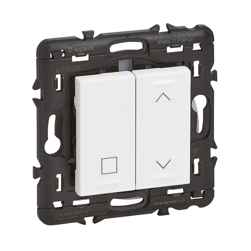 Legrand 077055L - Commande sans fil sans pile pour inter volet Mosaic with Netatmo - blanc