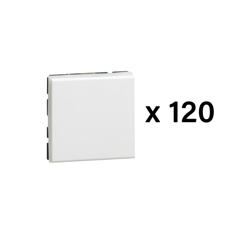 Legrand 077098L - Lot de 120 interrupteurs ou va-et-vient 10AX Mosaic Easy-Led 2 modules - blanc