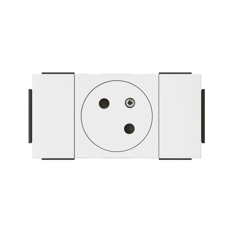 Legrand 077101L - Prise 2P+T Surface Mosaic Soluclip goulotte clippage direct 2 modules - blanc
