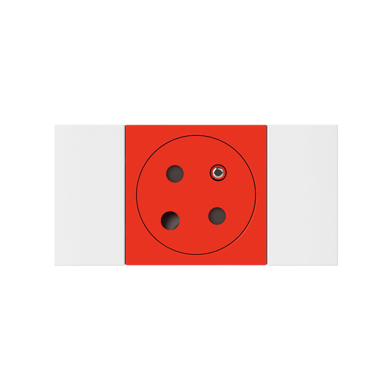 Legrand 077121L - Prise 2P+T Surface détromp Soluclip goulotte Mosaic à clippage direct 2mod rouge