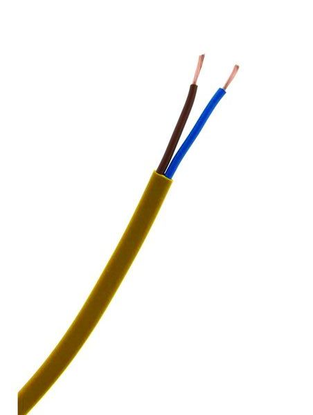 [CAB-0004] Câble Électrique Meplat Souple H03Vvh2F 2X0.75 Doré - Couronne De 10M
