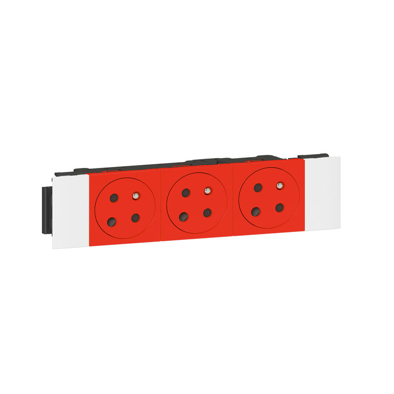 Legrand 077123L - Prise 3x2P+T Surface détrompage Mosaic Soluclip goulotte clippage direct 6 mod
