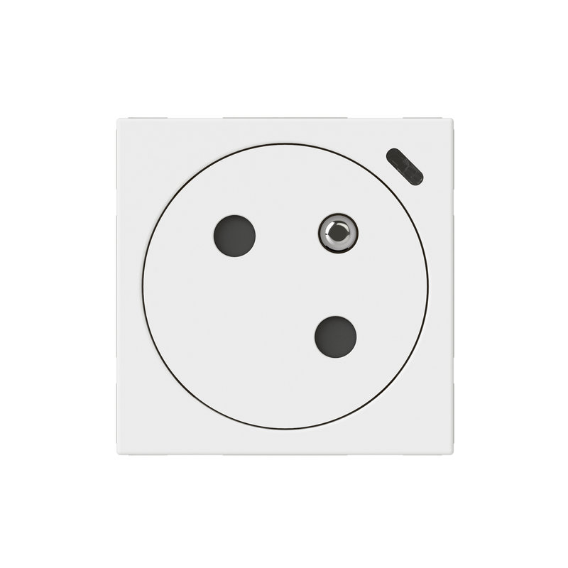 Legrand 077148L - Prise 2P+T Surface à voyant Mosaic Link racc latéral 2 mod - blanc antimicrobien