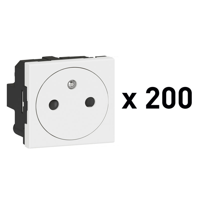 Legrand 077199L - Prise de courant Surface (x200) Mosaic - 2P+T - 2 modules - blanc