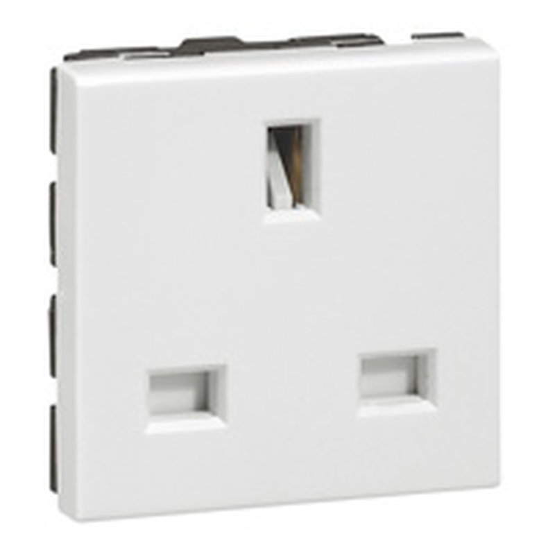 Legrand 077505 - Prise de courant 2P+T 13A standard britannique Mosaic 2 modules - blanc