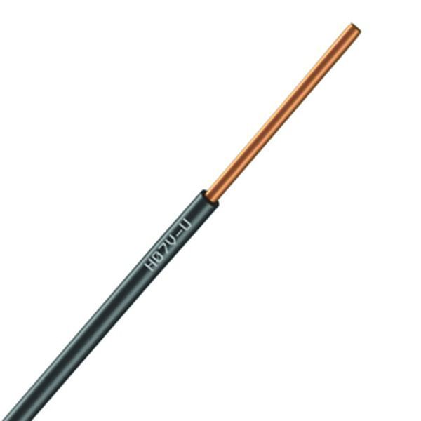 [CAB-100N] Fil Électrique H07VU 1.5 Rigide Noir - Couronne De 100M