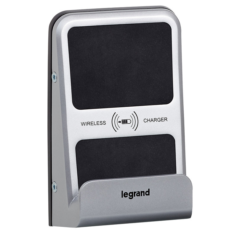 Legrand 077599 - Chargeur sans fil induction 1A 5W semi encastré IP66 IK08 - couleur alu
