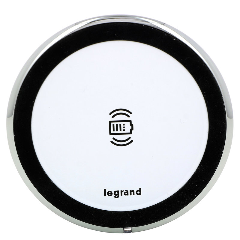 Legrand 077642L - Chargeur sans fil 15W rond diamètre 80mm - Blanc