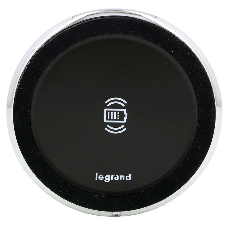 Legrand 077643L - Chargeur sans fil 15W rond diamètre 80mm - Noir