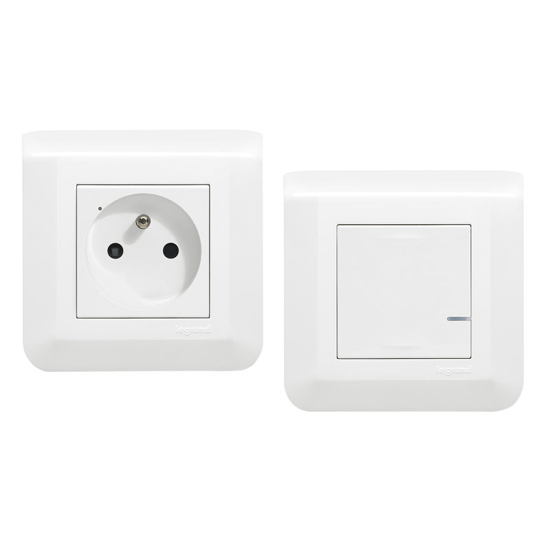 Legrand 077734L - Prêt à poser Mosaic créer une prise commandée - prise + commande - complet blanc