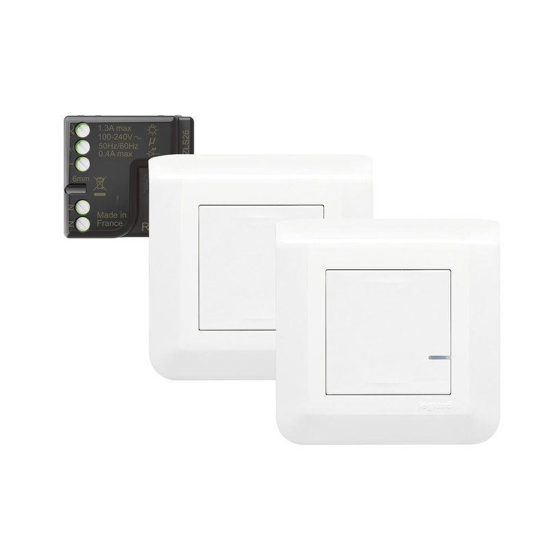 Legrand 077777L - Prêt-à-poser créer un va-et-vient sans fil Mosaic 1 micromod + 2 cdes - blanc