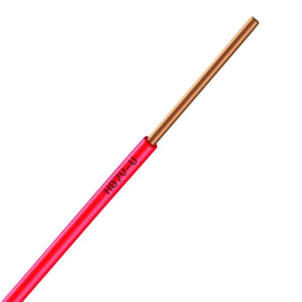 [CAB-100R] Fil Électrique H07VU 1.5 Rigide Rouge - Couronne De 100M