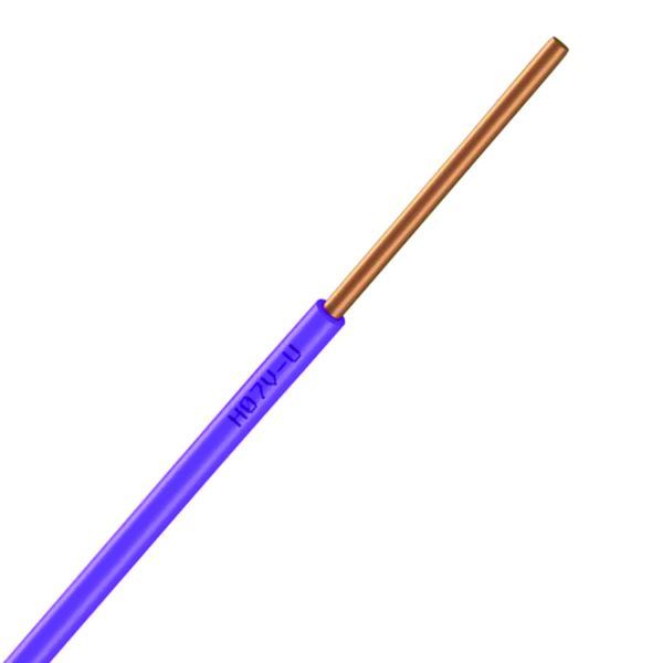 Fil Électrique H07VU 1.5 Rigide Violet - Couronne De 100M