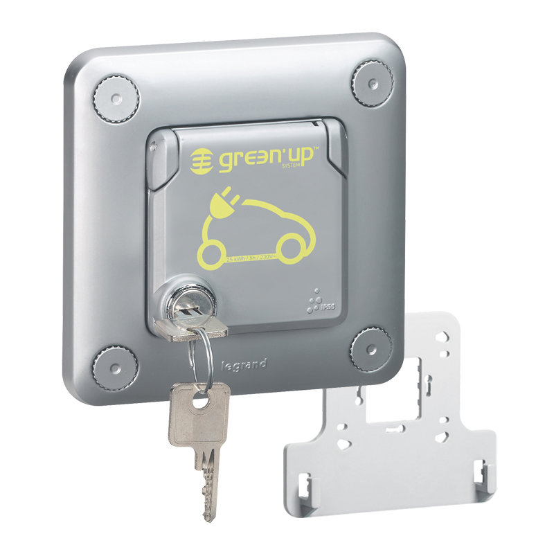 Legrand 077898 - Prise Green'up Access - 3,2 kVA - Mode 2 - IP55-IK10 - encastré verrouillable