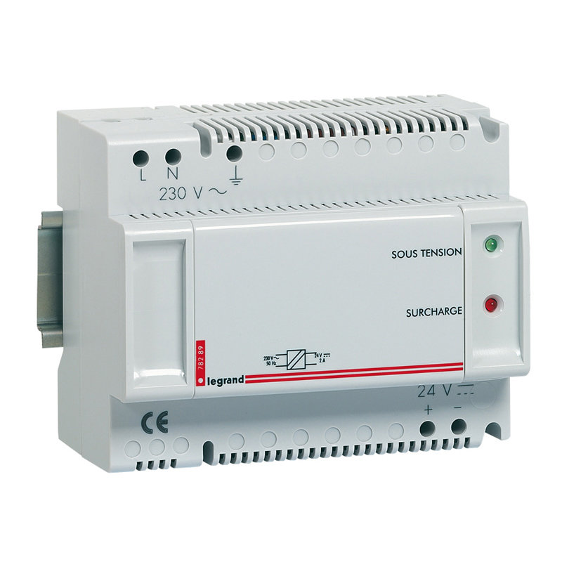 Legrand 078289 - Alimentation modulaire 24V 2A 48W pour afficheur référence 076660 - 8 modules