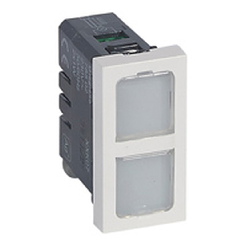 Legrand 078552 - Voyant antimicrobien double 12-24V 0,2W Mosaic + 4 étiquettes de couleur - 1 mod