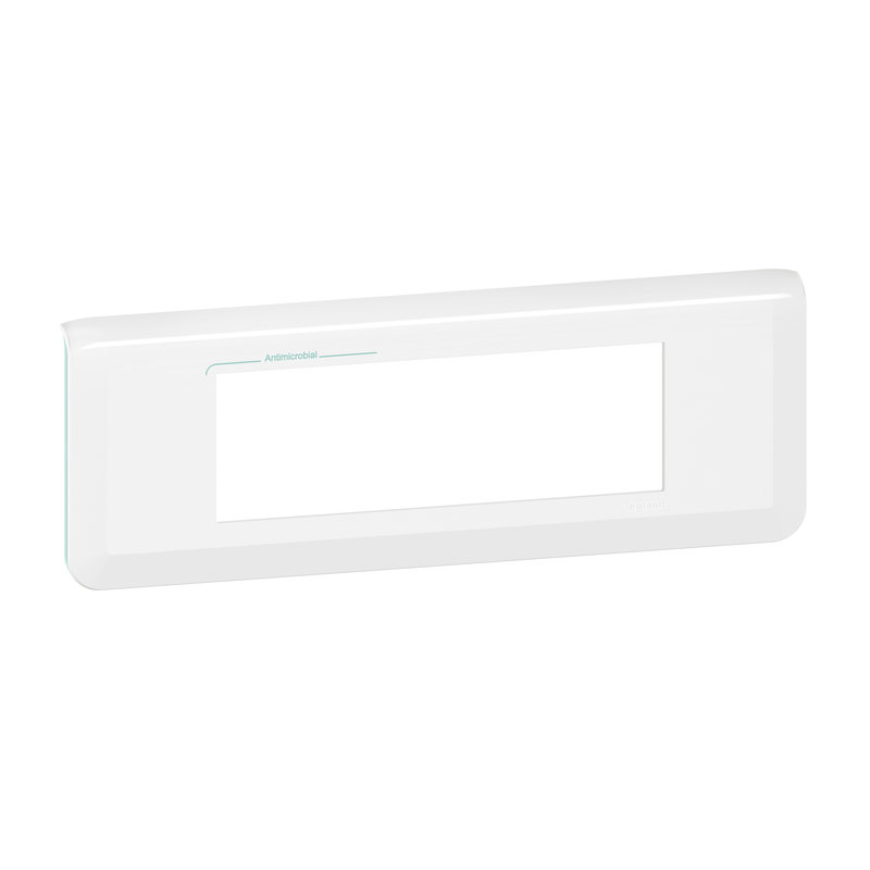 Legrand 078726L - Plaque de finition horizontale Mosaic pour 6 modules blanc antimicrobien