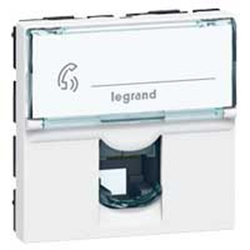 Legrand 078731 - Prise RJ11 4 contacts Mosaic 2 modules - blanc