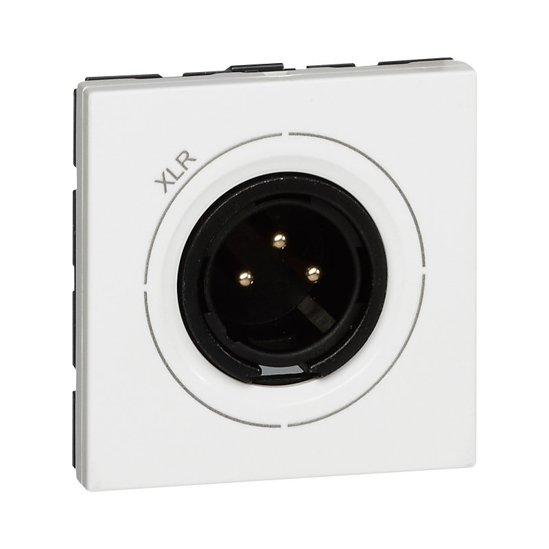 Legrand 078756 - Prise XLR 3 pôles mâle Mosaic - liaison stéréo tous périphériques - blanc - 2mod