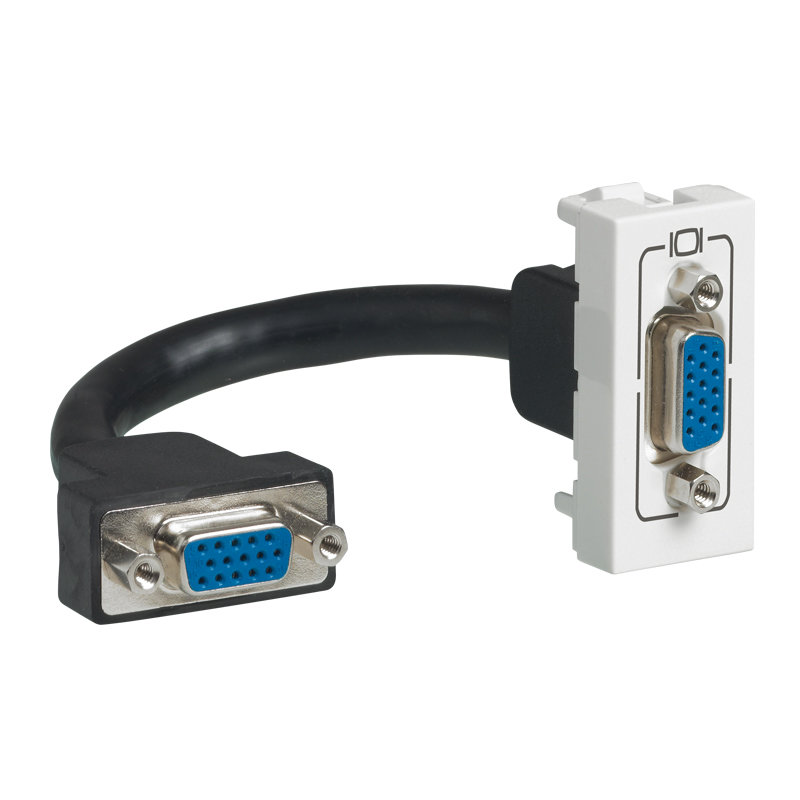 Legrand 078777 - Prise HD 15 femelle préconnectorisée Mosaic 1 module - blanc
