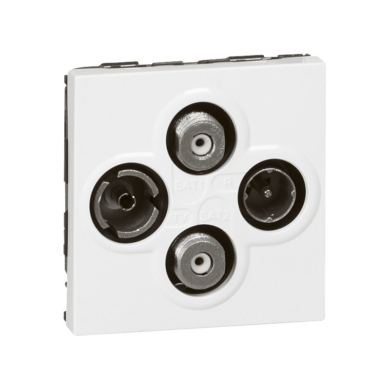Legrand 078794 - Prise TV-R-SAT-SAT Mosaic 2 modules - blanc