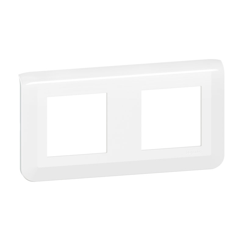 Legrand 078804L - Plaque de finition horizontale Mosaic pour 2x2 modules blanc