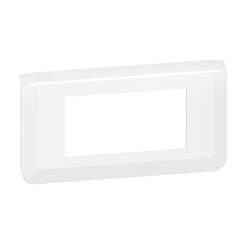 Legrand 078814L - Plaque de finition horizontale Mosaic pour 4 modules blanc