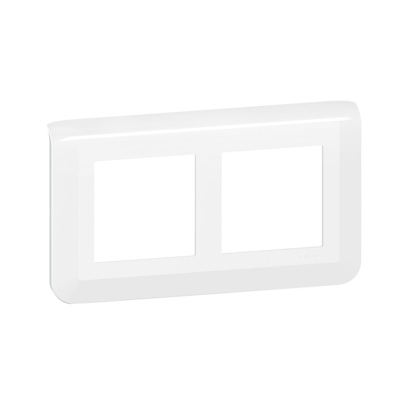 Legrand 078864L - Plaque de finition horizontale spéciale rénovation Mosaic pour 2x2 modules blanc