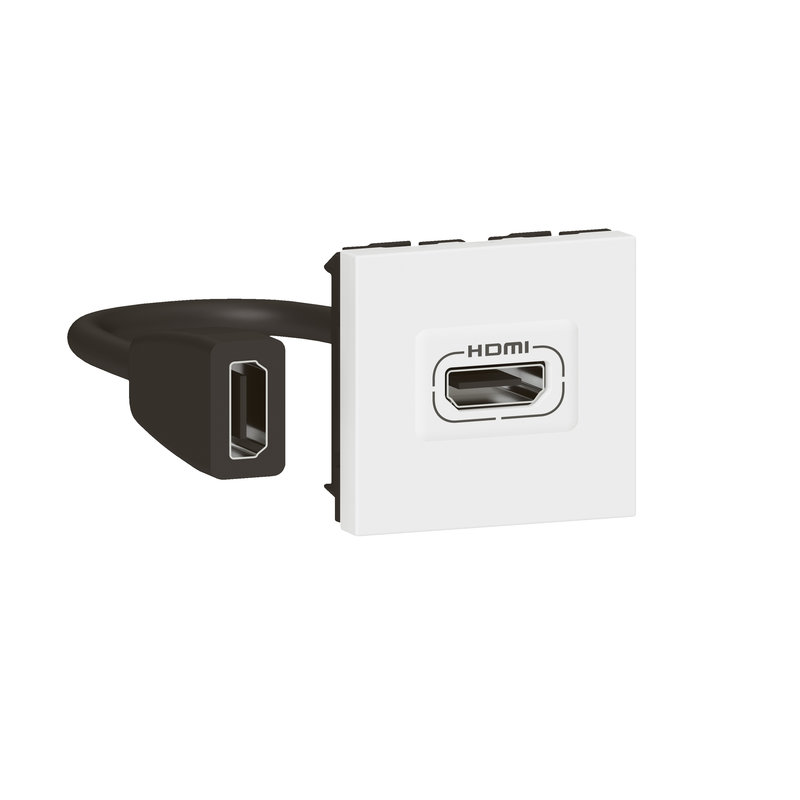 Legrand 078979L - Prise HDMI Type-A version 2.0 préconnectorisée Mosaic 2 modules - blanc