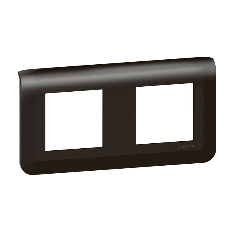 Legrand 079044L - Plaque de finition horizontale Mosaic pour 2x2 modules noir mat