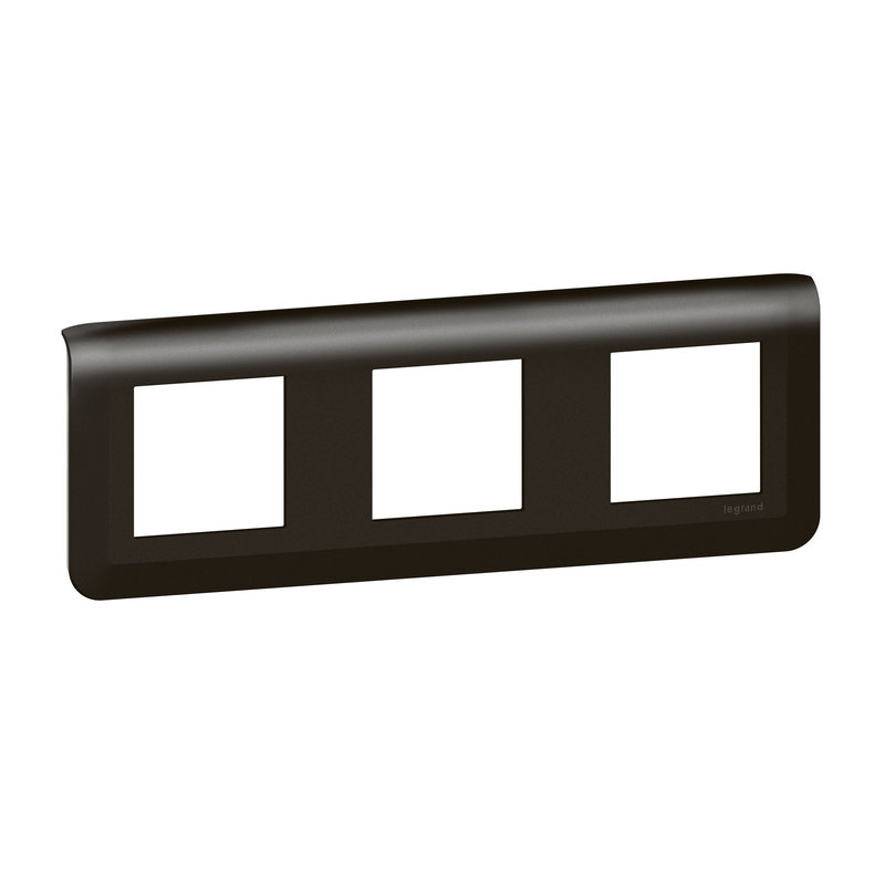 Legrand 079046L - Plaque de finition horizontale Mosaic pour 3x2 modules noir mat