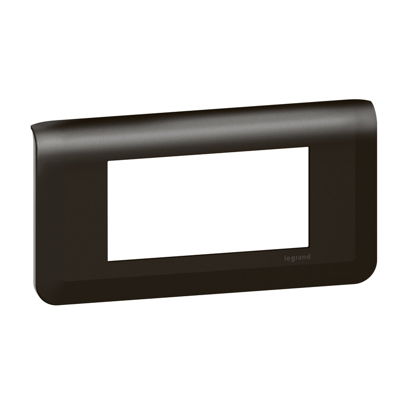 Legrand 079054L - Plaque de finition horizontale Mosaic pour 4 modules noir mat