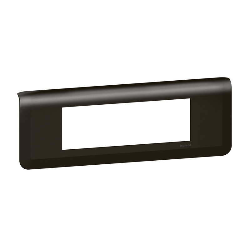 Legrand 079056L - Plaque de finition horizontale Mosaic pour 6 modules noir mat