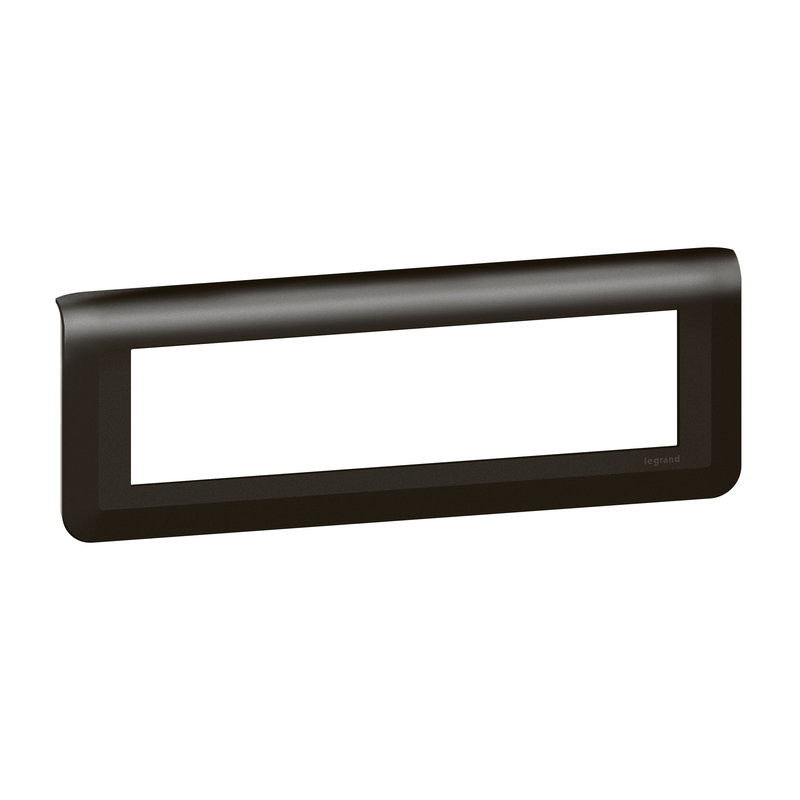 Legrand 079058L - Plaque de finition horizontale Mosaic pour 8 modules noir mat
