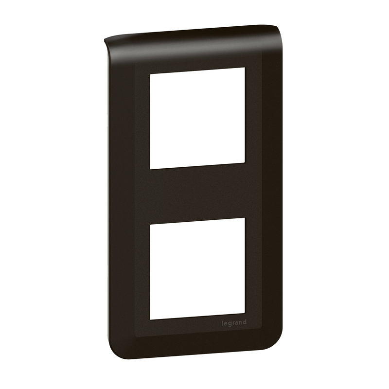 Legrand 079062L - Plaque de finition verticale Mosaic pour 2x2 modules noir mat