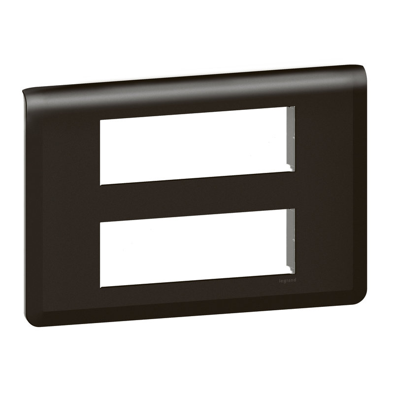 Legrand 079076L - Plaque de finition Mosaic pour 2x6 modules noir mat