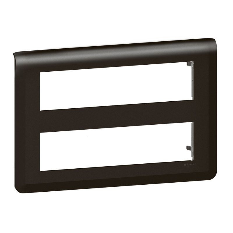 Legrand 079077L - Plaque de finition Mosaic pour 2x8 modules noir mat