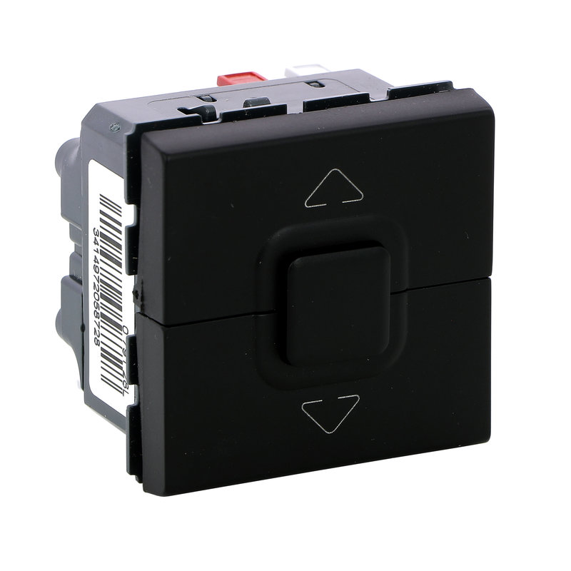 Legrand 079128L - Poussoir 500W maximum Mosaic pour 1 ou plusieurs volets roulants - noir