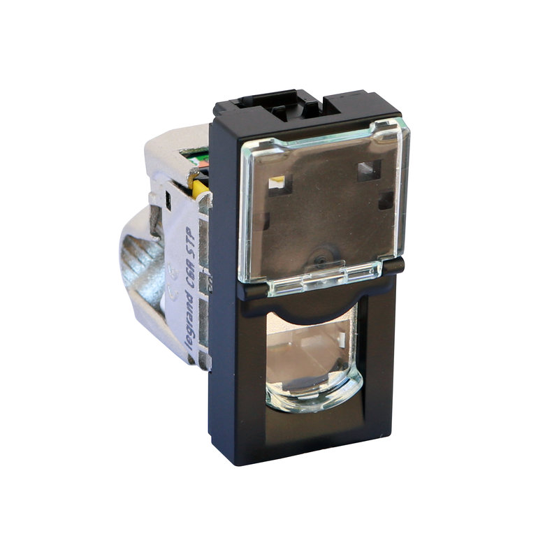 Legrand 079173L - Prise RJ45 catégorie 6A STP Mosaic 1 module - noir mat