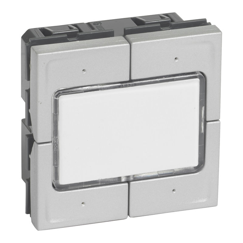 Legrand 079246L - Poussoir 4 positions Mosaic 2 modules - alu
