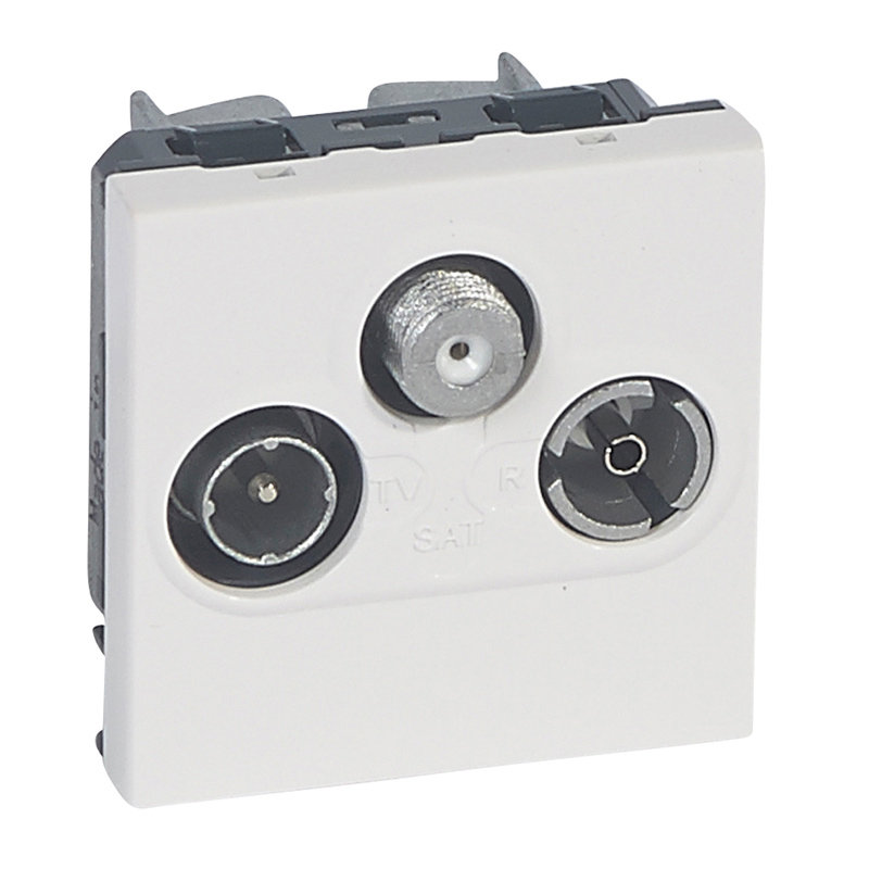 Legrand 079296 - Prise TV-R-SAT Mosaic FM et DAB+ 2 modules - alu