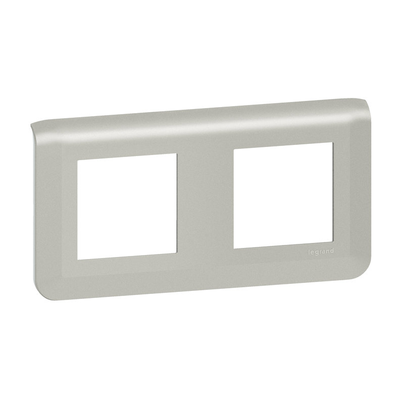 Legrand 079304L - Plaque de finition horizontale Mosaic pour 2x2 modules alu